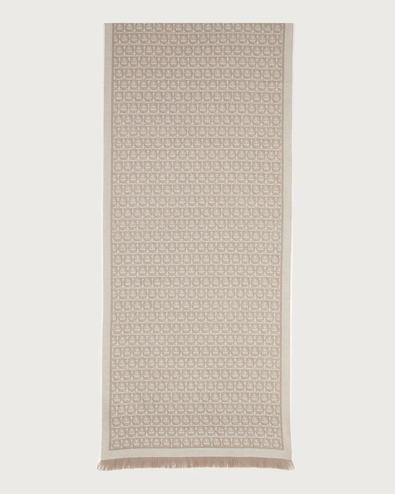 Ferragamo Damen Gancini-Wollschal Beige Beige