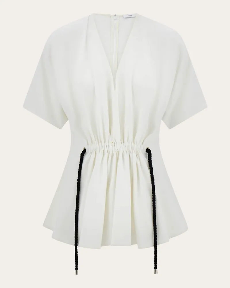 Ferragamo Damen Oberteil mit Flechtdetail Weiß Weiß