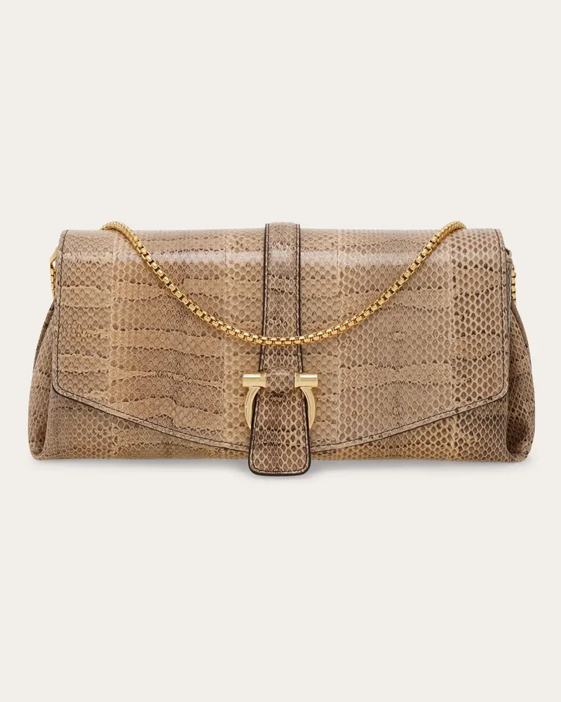 Ferragamo Damen Umhängetasche mit Klappe (S) Beige Beige