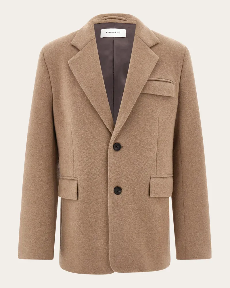 Ferragamo Herren Sakko aus Interlock-Jersey Beige Braun