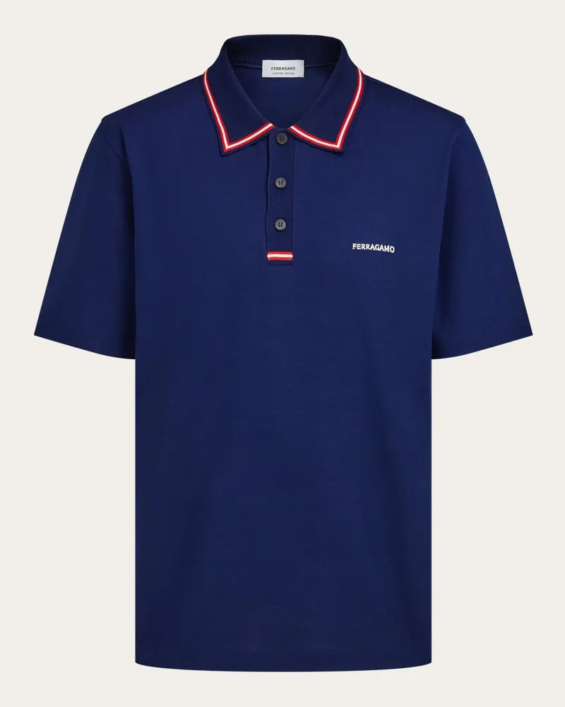 Ferragamo Herren Polohemd - Citymatch Capsule Blau Blau