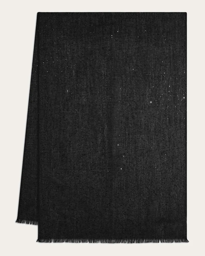 Ferragamo Damen Stola mit Mikropailletten Schwarz Schwarz