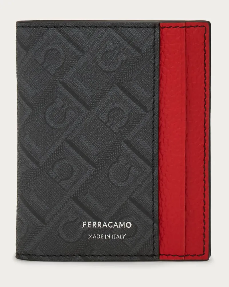 Ferragamo Herren Kreditkartenetui Ferragamo Monogram Rot Rot