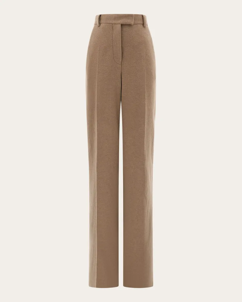 Ferragamo Damen Schneiderhose Beige Braun