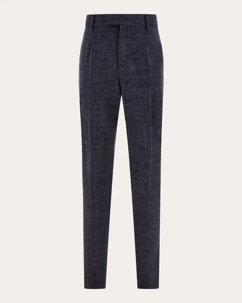 Ferragamo Herren Schneiderhose aus Seide und Wolle Blau Blau