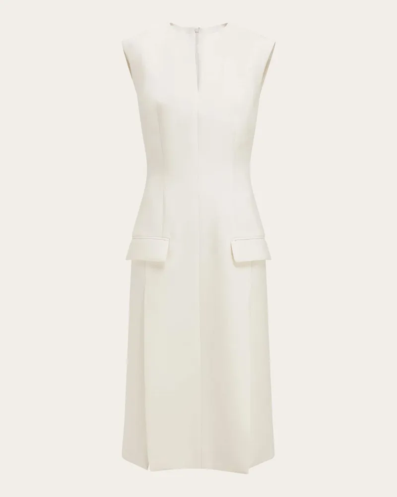 Ferragamo Damen Ärmelloses Schneiderkleid Weiß Weiß