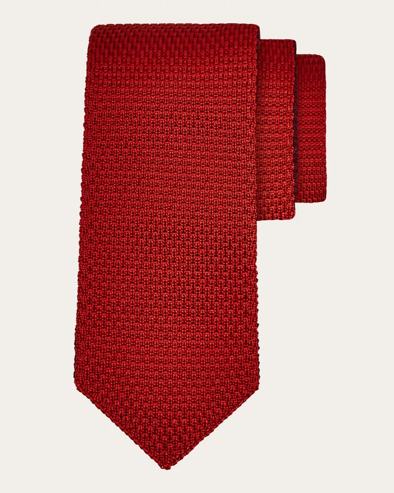 Ferragamo Herren Krawatte aus Seide und Kaschmir - Infinite Inspirations Rot Rot