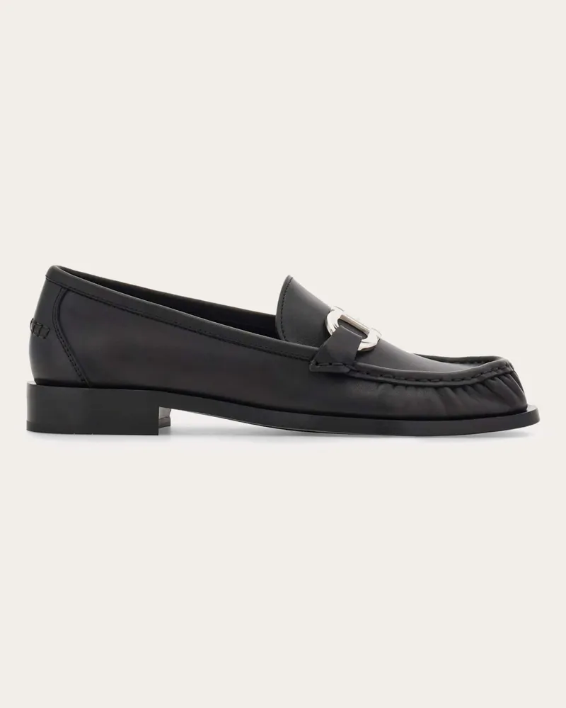 Ferragamo Damen Loafer mit Gancini-Ornament Schwarz Größe Schwarz