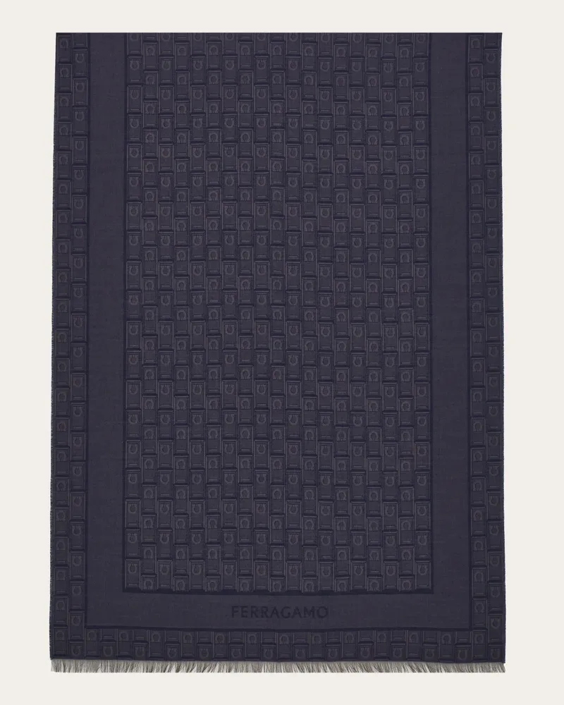 Ferragamo Herren Jacquard-Stola mit Gancini-Monogramm Blau Blau