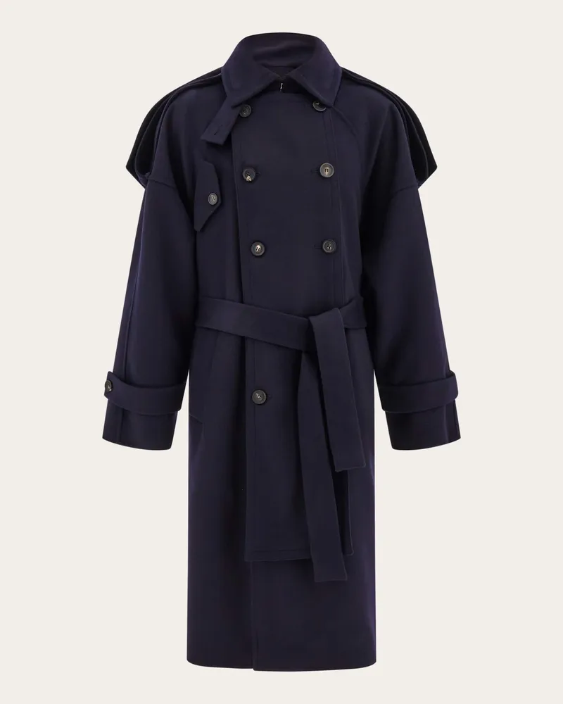 Ferragamo Herren Oversized-Mantel Blau Blau