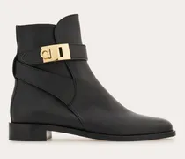 Damen Stiefelette mit Hug Schnalle Schwarz Größe