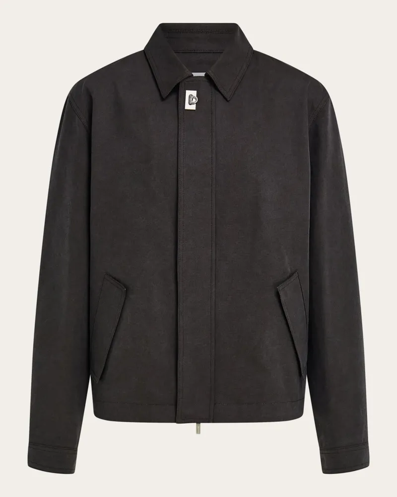 Ferragamo Herren Blouson aus gewaschenem Canvas Blau Blau