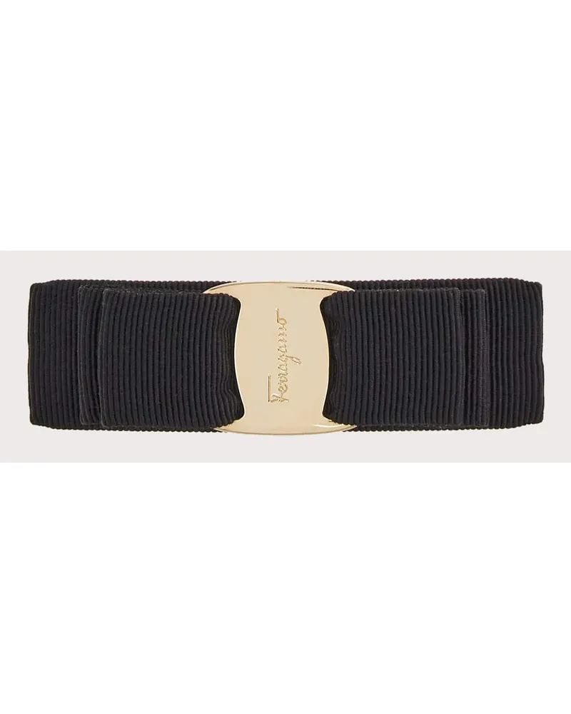 Ferragamo Damen Haarspange mit Vara-Schleife Schwarz Schwarz