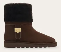 Damen Stiefelette mit Hug-Schnalle Braun Größe 5