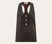 Damen Top aus Nappaleder Braun