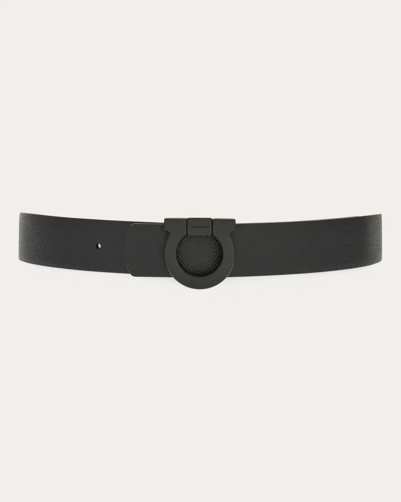 Ferragamo Herren Fester Wendegürtel Schwarz Schwarz