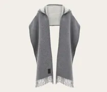 Damen Hybrid-Stola mit Kapuze Grau