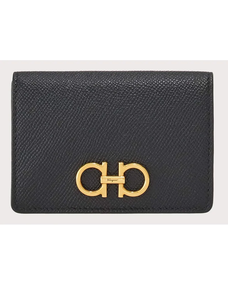 Ferragamo Damen Gancini Kreditkartenetui Schwarz Schwarz