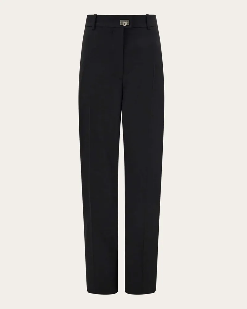 Ferragamo Damen Schneiderhose aus Kaschmir-Mischgewebe Schwarz Schwarz