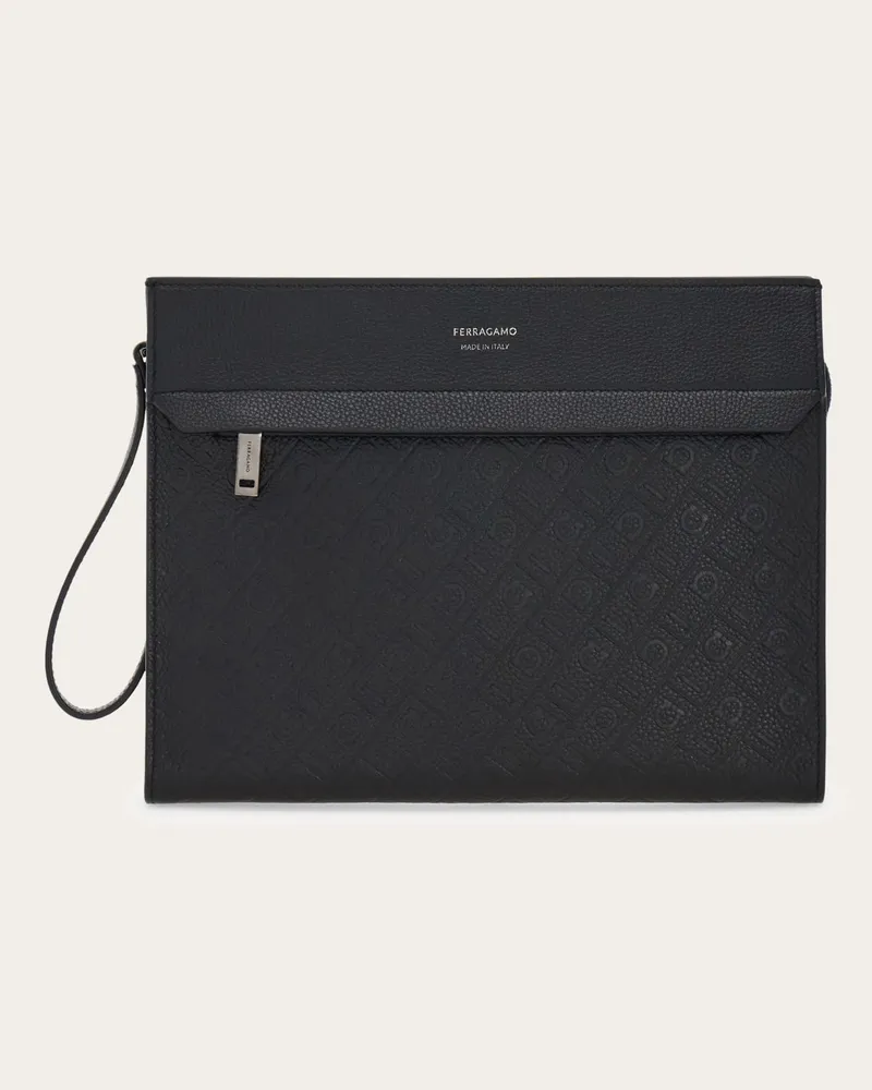 Ferragamo Herren Ferragamo Monogram Herrentasche Schwarz Schwarz