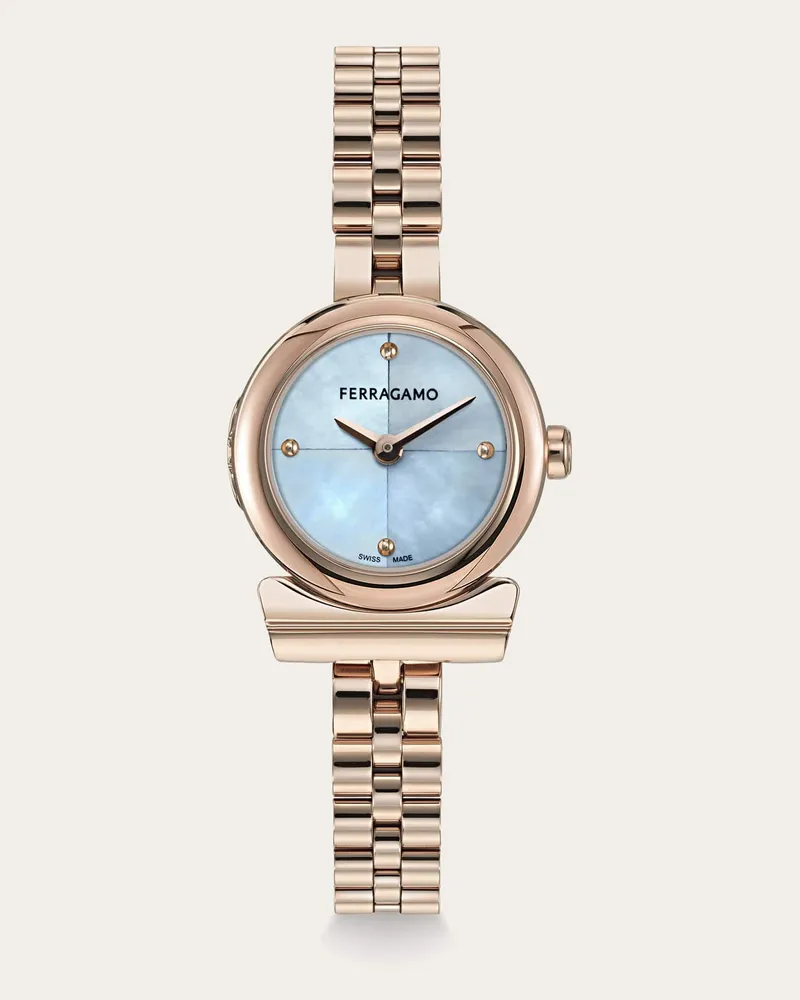 Ferragamo Damen Gancino Uhr Rosa Rosa