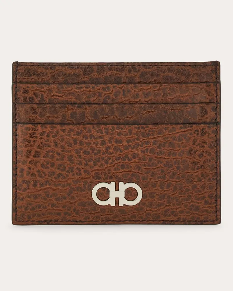 Ferragamo Herren Gancini Kreditkartenetui Braun Braun