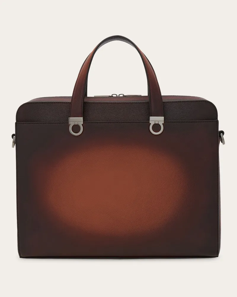 Ferragamo Herren Gancini Aktentasche Braun Braun