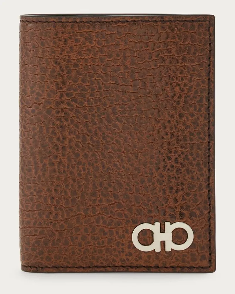 Ferragamo Herren Gancini Kreditkartenetui Braun Braun