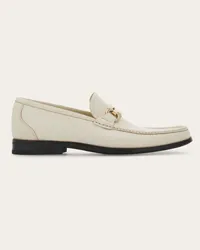 Ferragamo Loafer in Mokassin Machart mit Gancini Ornament Weiß