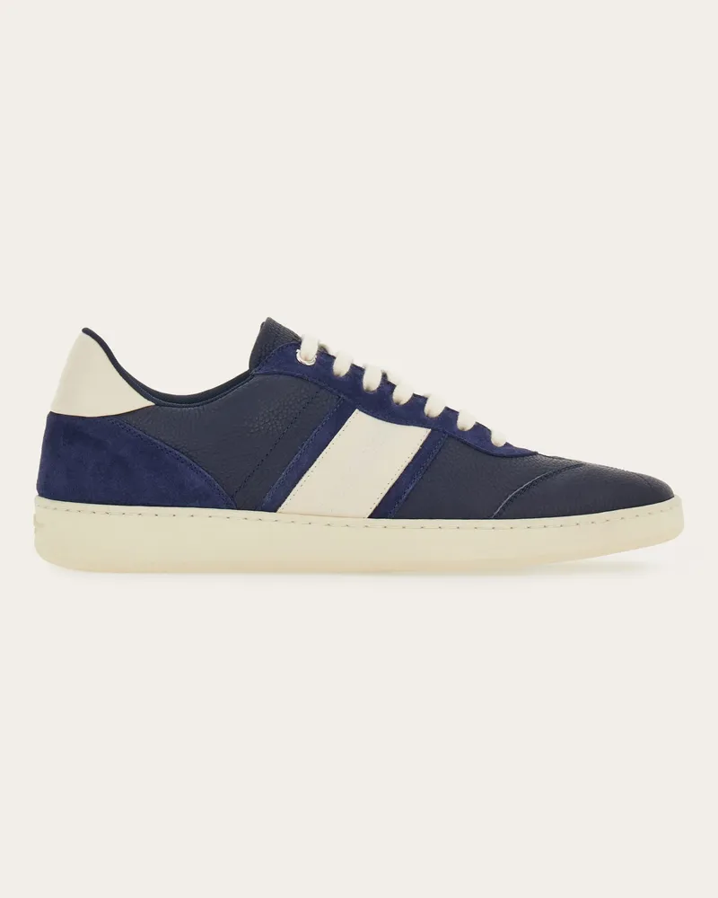 Ferragamo Herren Low-Top-Sneaker mit Signatur Blau Größe Blau