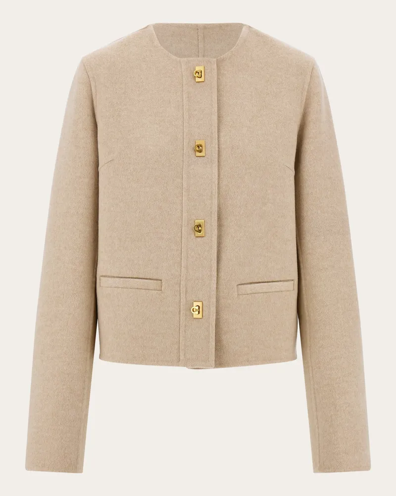 Ferragamo Damen Jäckchen mit Gancini-Motiv Beige Beige