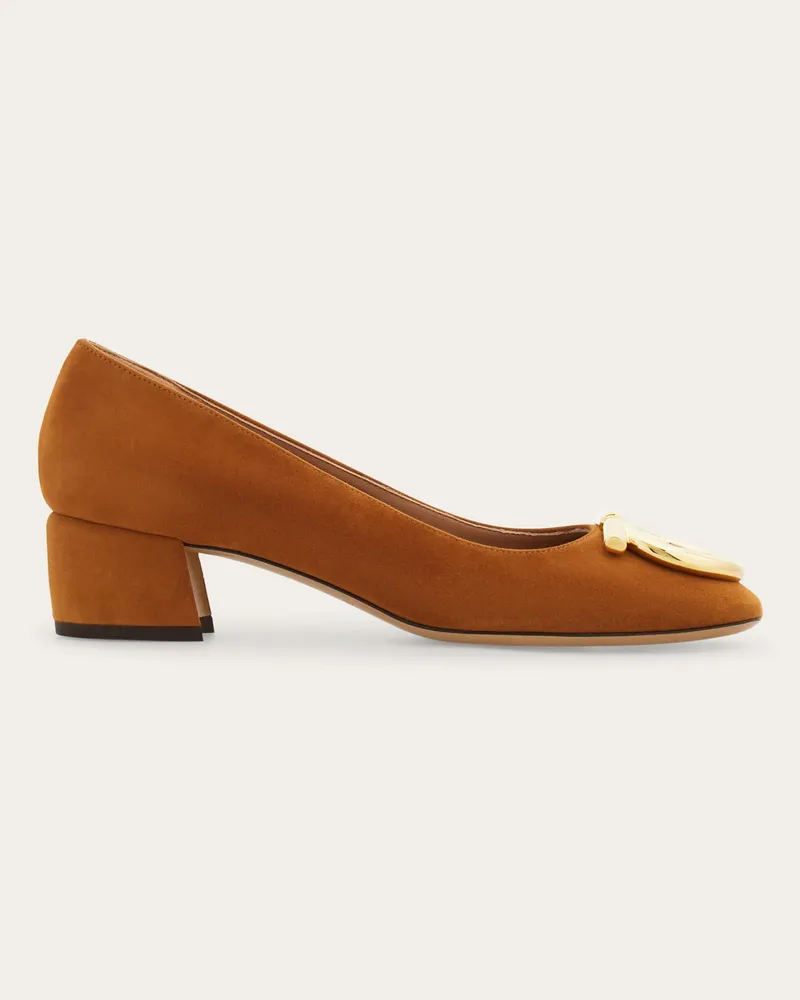 Ferragamo Damen Maxi Gancini Pumps Braun Größe Braun