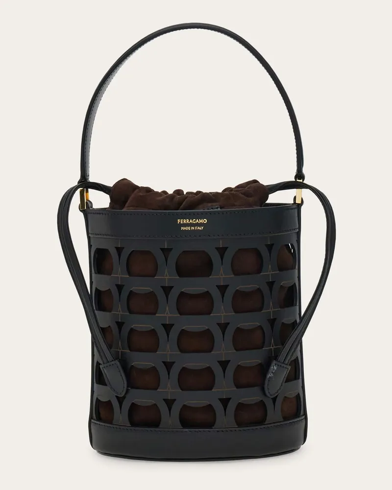 Ferragamo Damen Gancini Beuteltasche (XS) Schwarz Schwarz