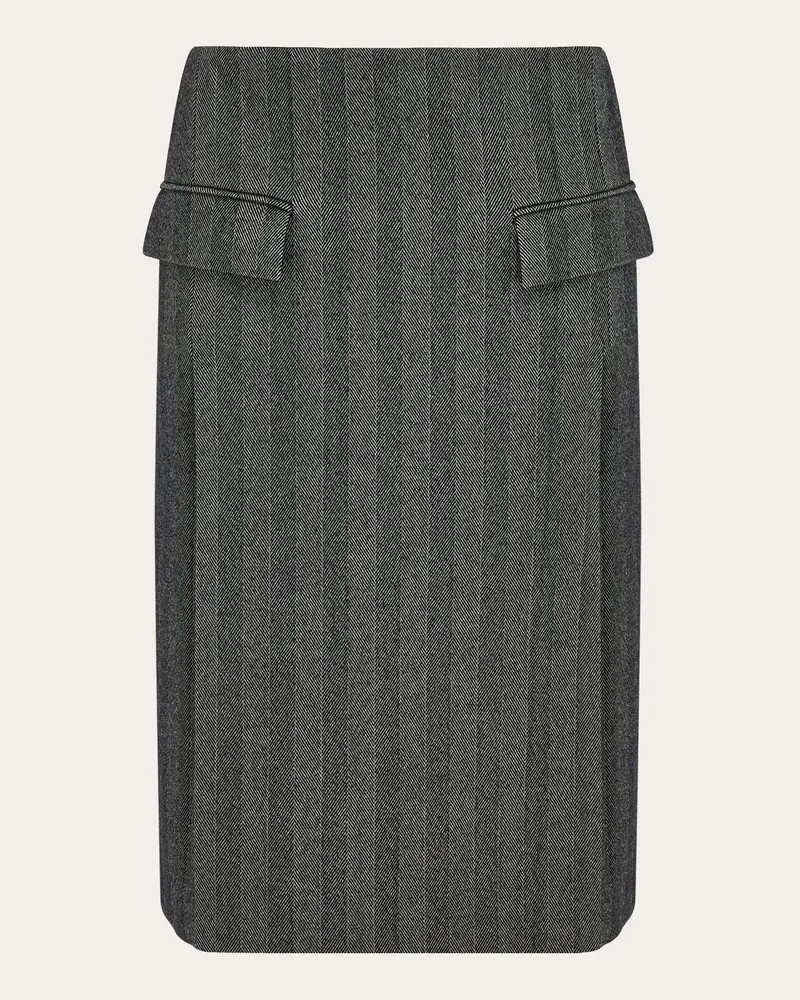 Ferragamo Damen Rock mit Doppelschlitz Schwarz Schwarz