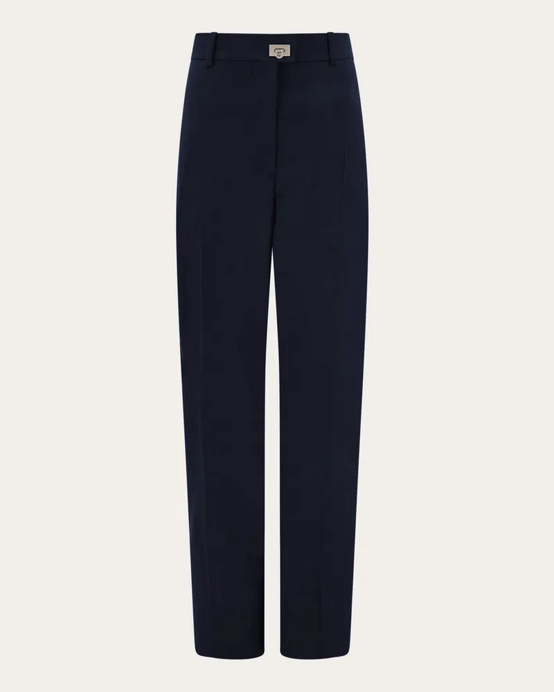 Ferragamo Damen Schneiderhose aus Kaschmir-Mischgewebe Blau Blau