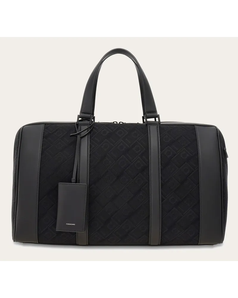 Ferragamo Herren Ferragamo-Monogram Duffle-Tasche Schwarz Schwarz