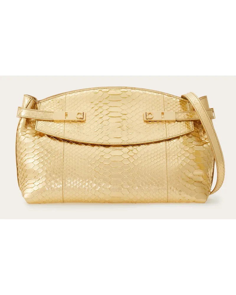 Ferragamo Damen Hug Umhängetasche Soft Gold Gold