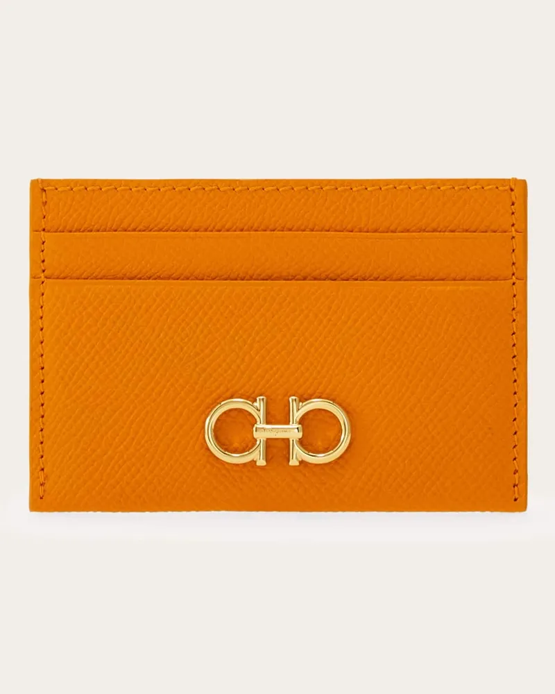 Ferragamo Damen Gancini Kreditkartenetui Orange Orange