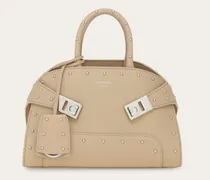 Damen Hug-Handtasche mit Nieten (XS) Beige