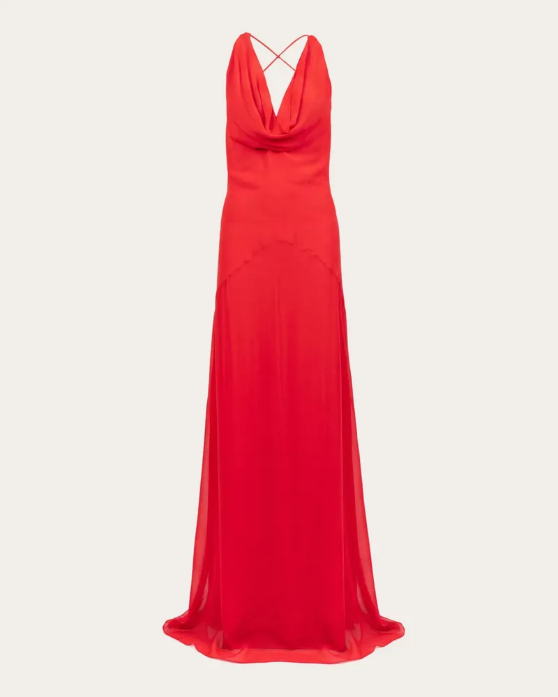 Ferragamo Damen Silk evening dress Rot Rot