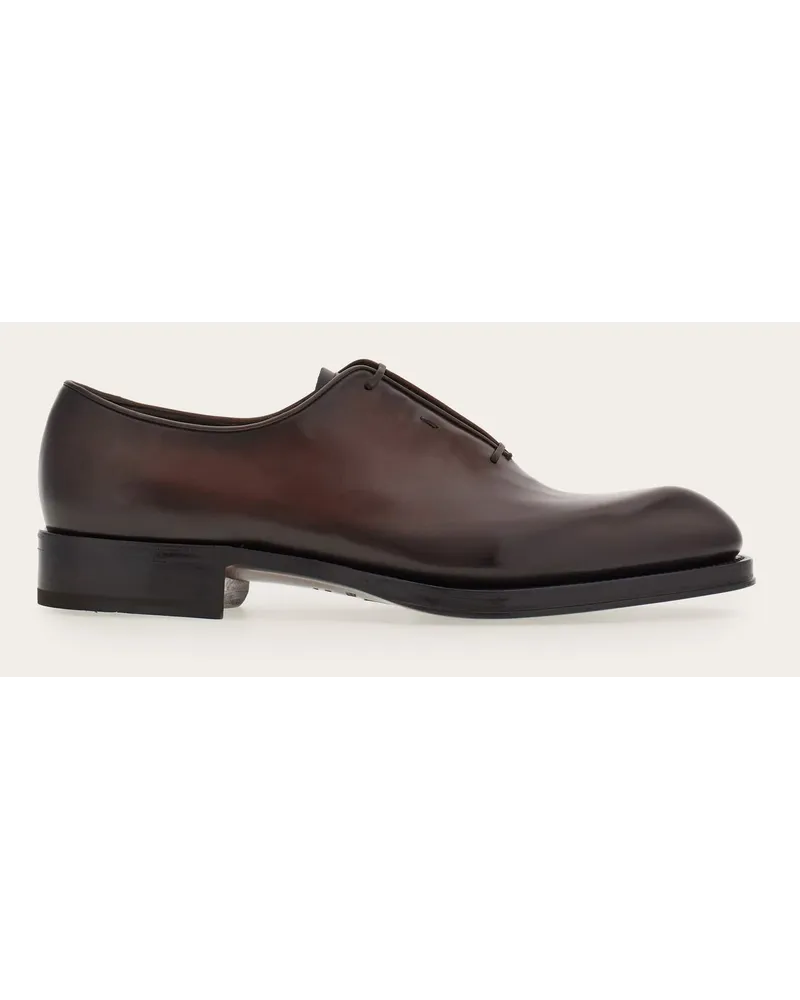 Ferragamo Herren Tramezza Oxford-Schuh mit verdeckter Schnürung Braun Größe Braun