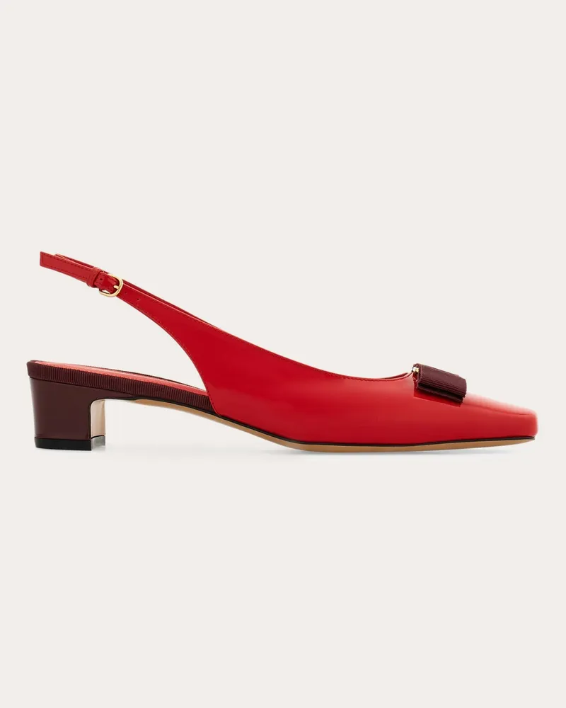 Ferragamo Damen Slingback mit Vara-Schleife Rot Größe Rot
