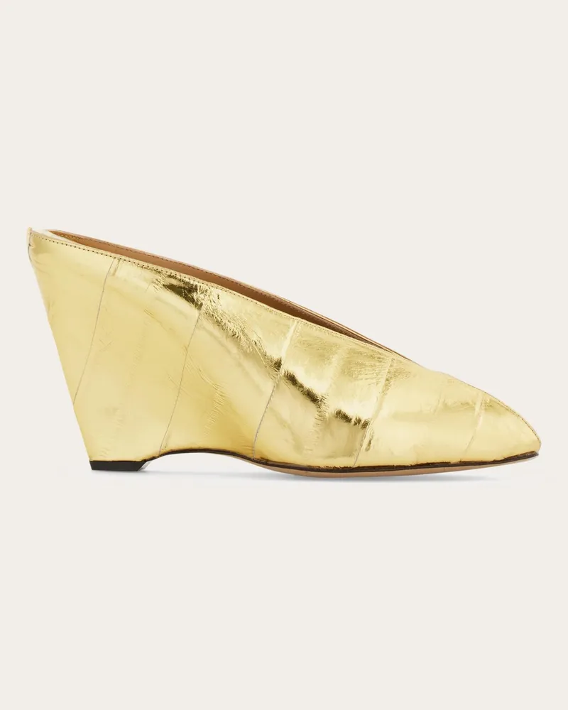 Ferragamo Damen Mule mit Keilabsatz Gold Größe Gold
