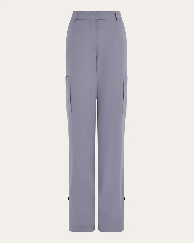Ferragamo Damen Cargohose aus Mischseide Grau Grau