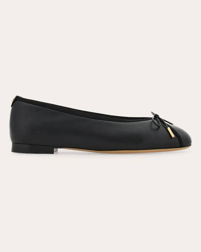 Ferragamo Damen Ballerina mit Schleife Schwarz Größe 5 Schwarz