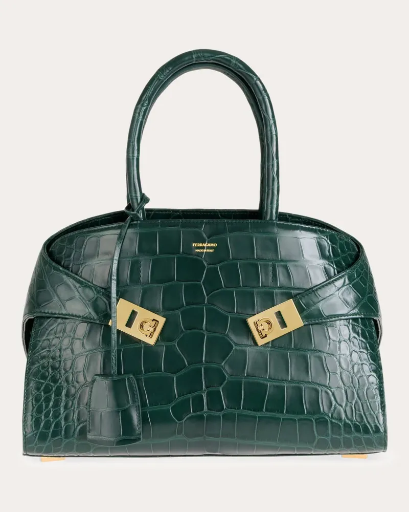 Ferragamo Damen Hug Handtasche (M) Grün Grün
