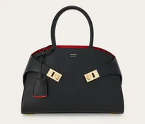 Damen Zweifarbige Handtasche Hug (M) Schwarz