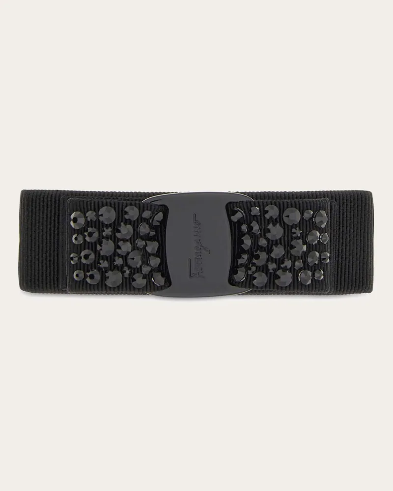 Ferragamo Damen Haarspange mit Vara-Schleife Schwarz 