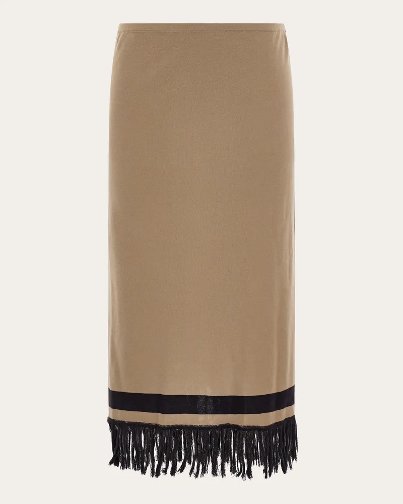 Ferragamo Damen Fransenrock Beige Beige