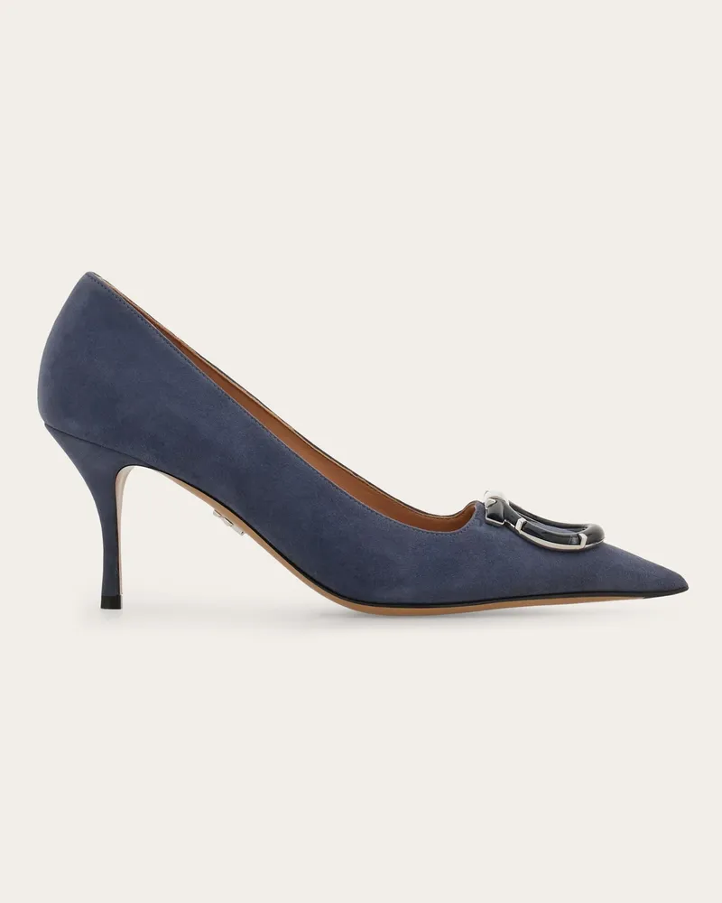 Ferragamo Damen Maxi Gancini Pumps Blau Größe Blau